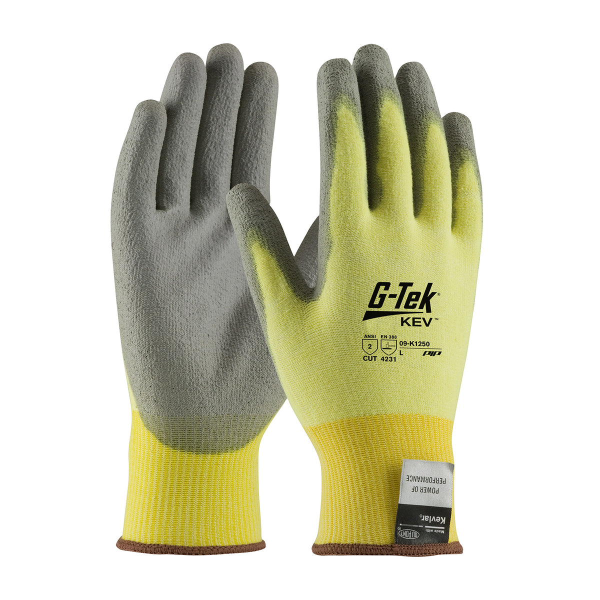 PIP Seamless Knit A2 Kevlar® Glove with Polyurethane Coated Flat Grip on Palm & Fingers