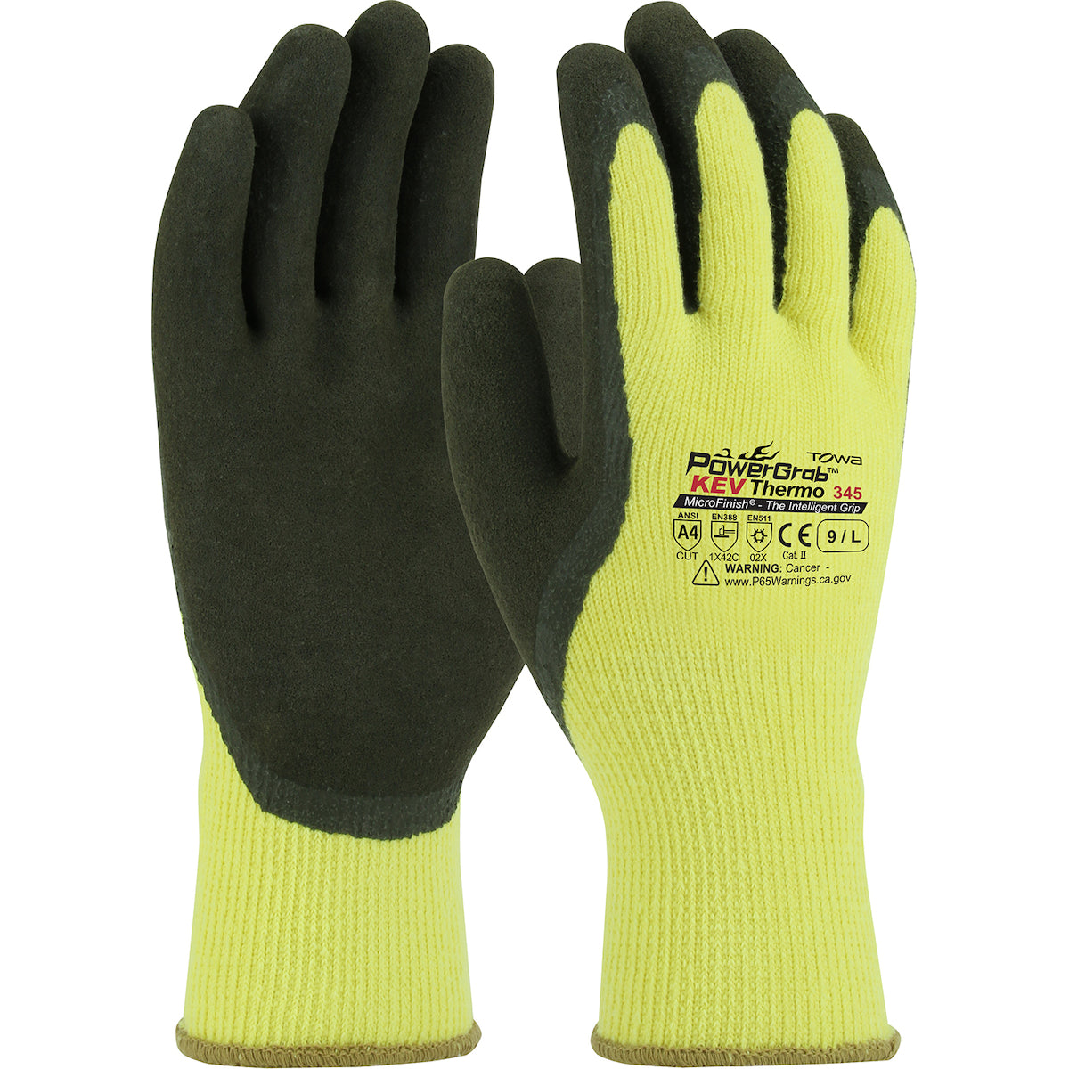 Towa Seamless Knit DuPont™ Kevlar® / Acrylic Glove with Latex Coated MicroFinish Grip on Palm &amp; Fingers