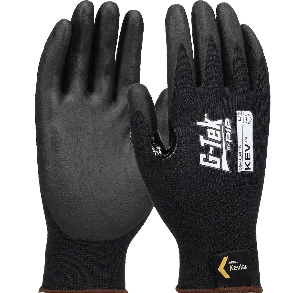PIP Seamless Knit Kevlar® Blended Glove with Foam Nitrile Coated Grip on Palm & Fingers - 18 Gauge - Touchscreen
