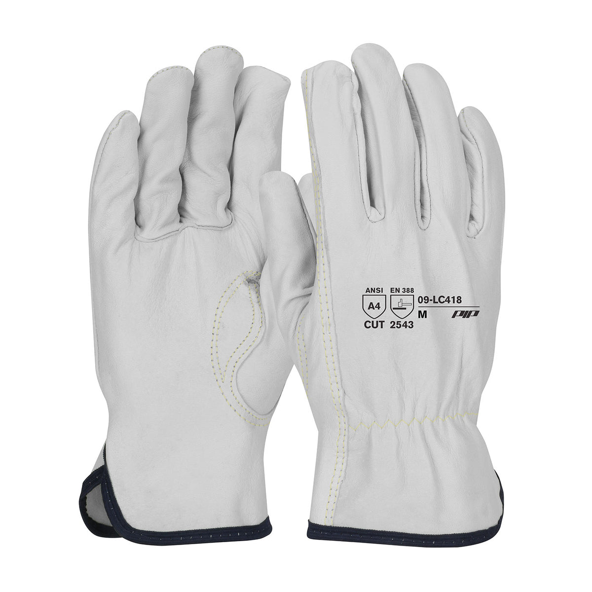 PIP Top Grain Goatskin Leather Drivers Glove with A5 Aramid Blend Lining - Keystone Thumb
