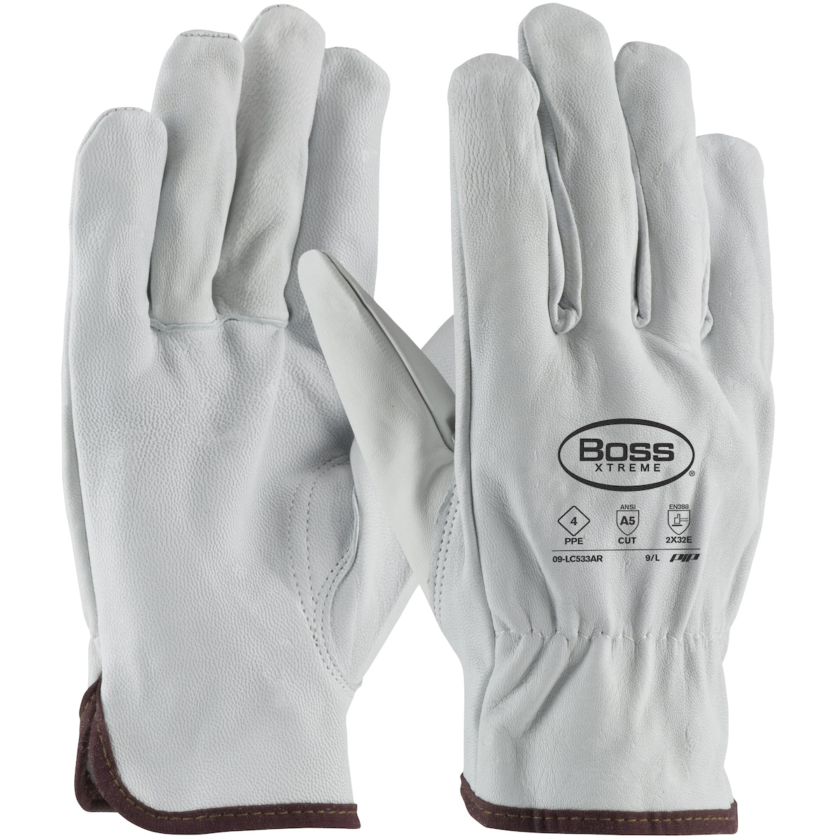 Boss AR Rated Top Grain Goatskin Leather Drivers Glove with Para-Aramid Lining - Keystone Thumb