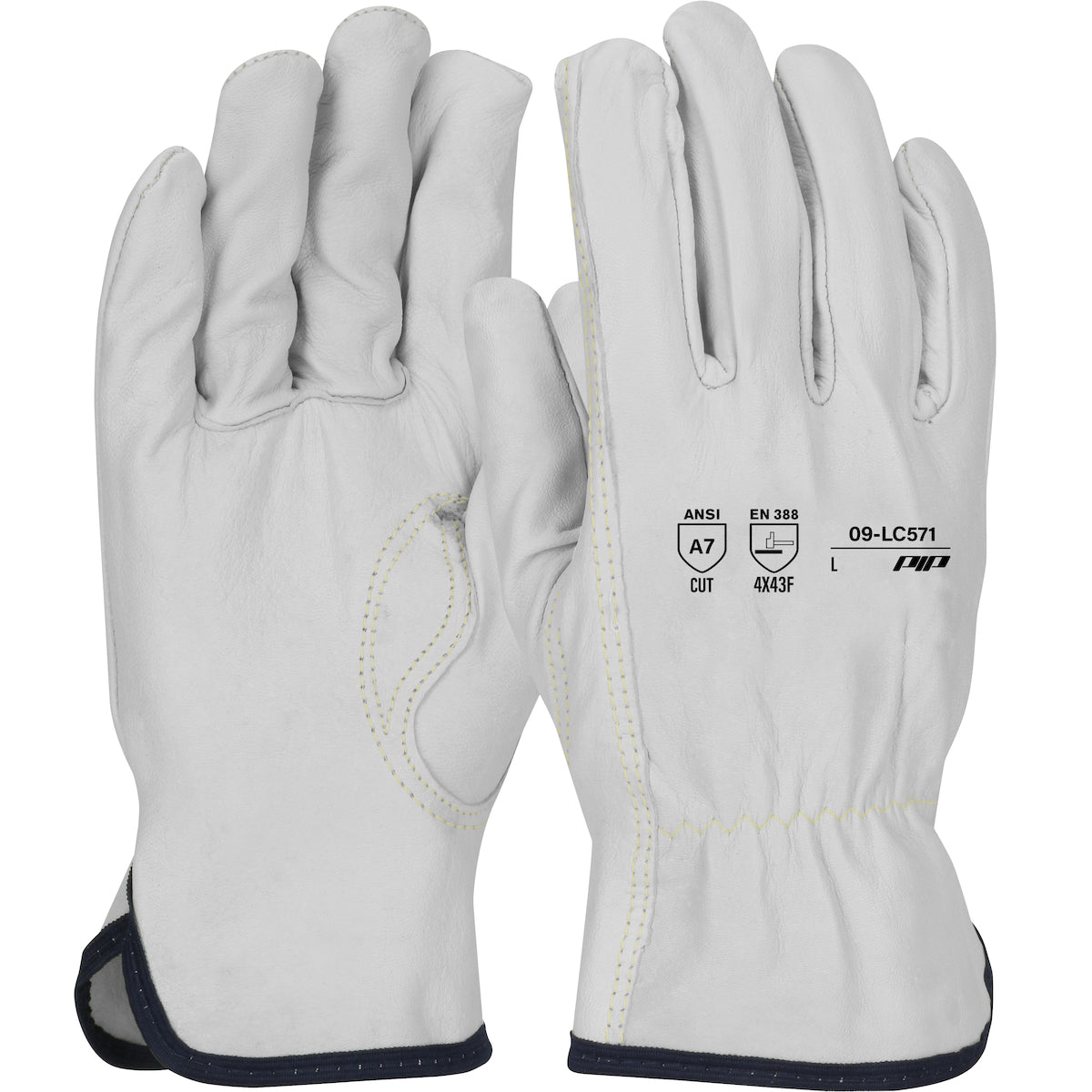 PIP Top Grain Goatskin Leather Drivers Glove with A7 HPPE Blend Lining - Keystone Thumb