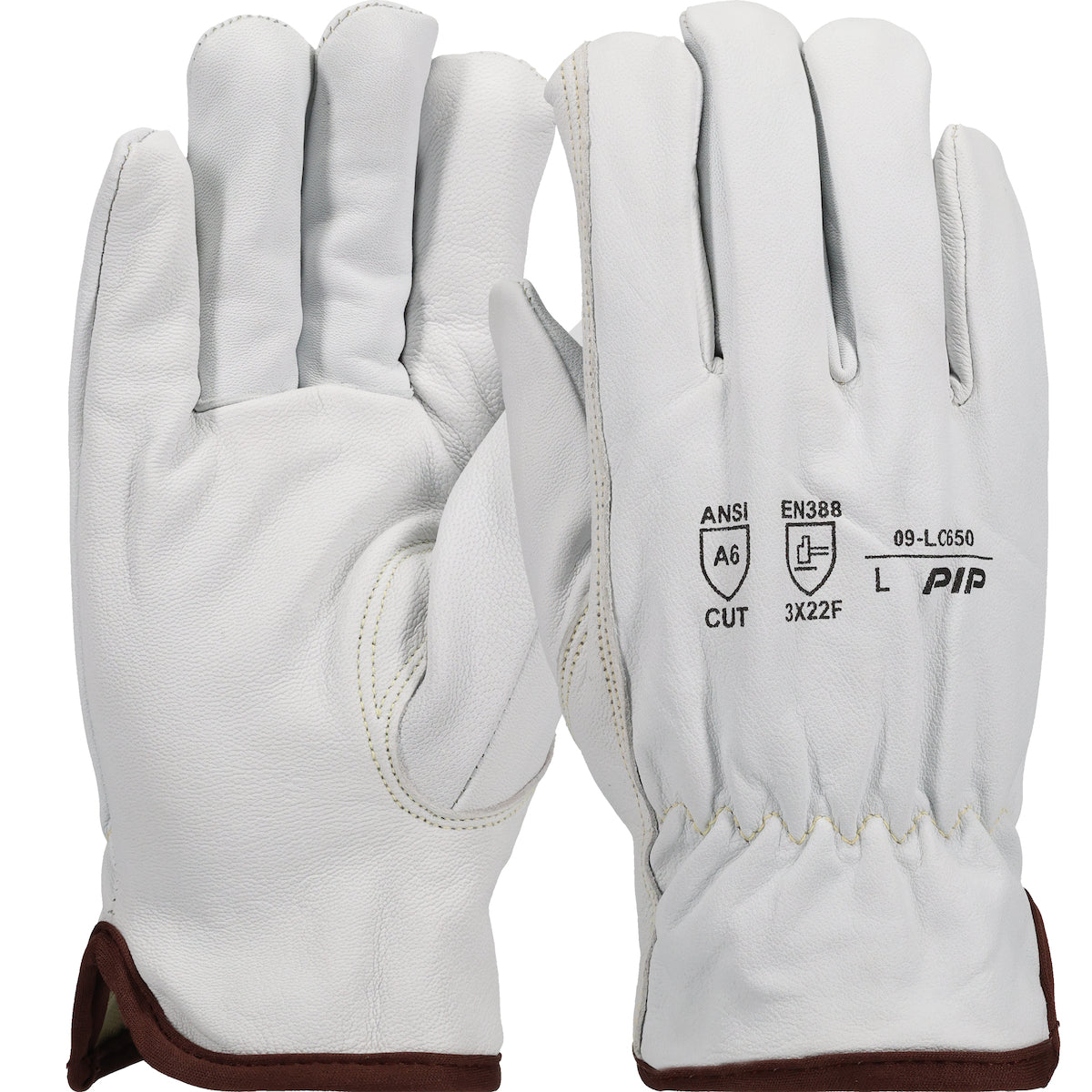PIP Premium Top Grain Goatskin Leather Drivers Glove with A6 Aramid Blend Lining - Keystone Thumb