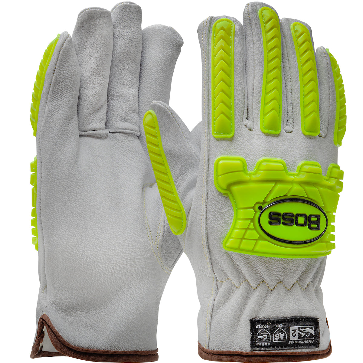 Boss Premium Top Grain Goatskin Leather Drivers with Aramid Blend Lining and Hi-Vis Impact Protection