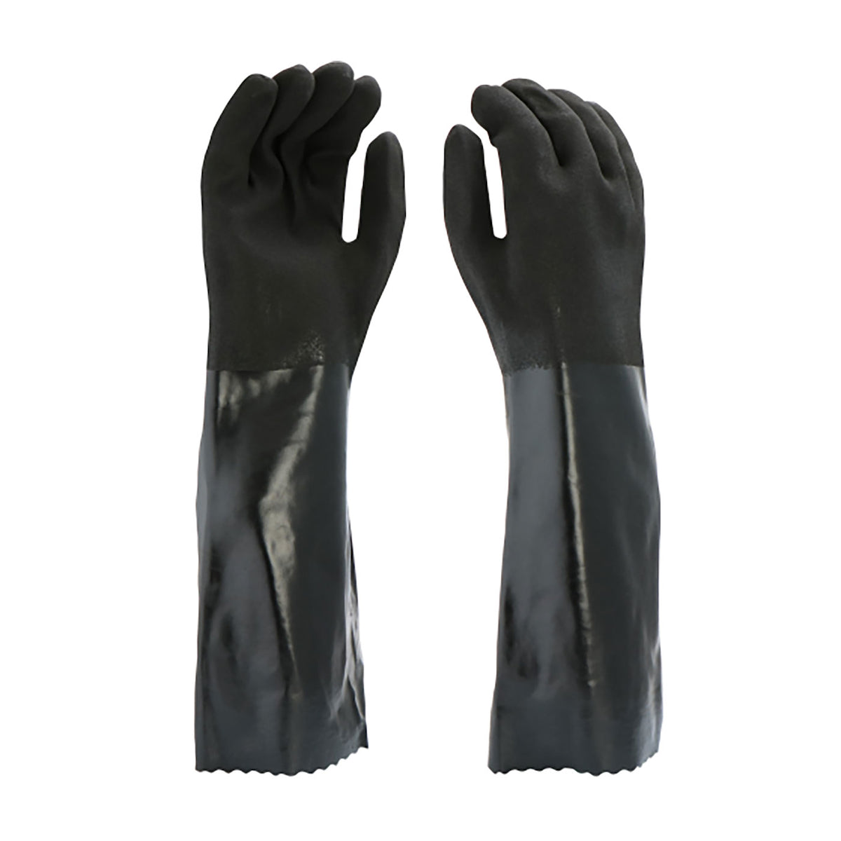PIP PVC Dipped Glove with Interlock Liner and Rough Sandy Finish - 18" Length – L