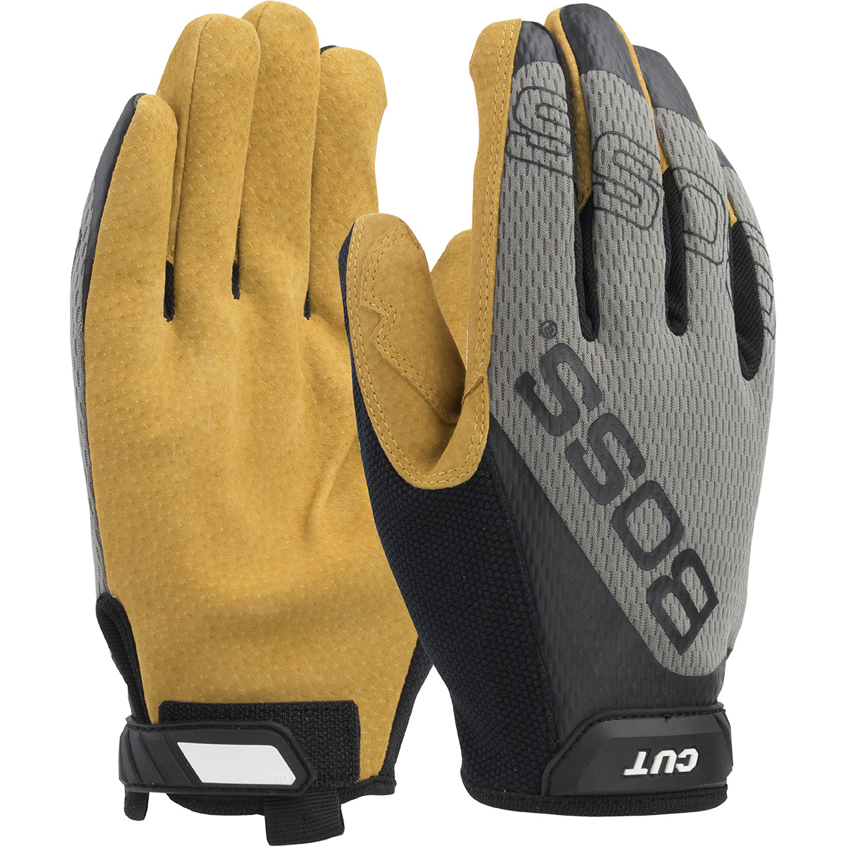 Boss Premium Pigskin Leather Palm with Mesh Fabric Back and Para-Aramid Cut Lining