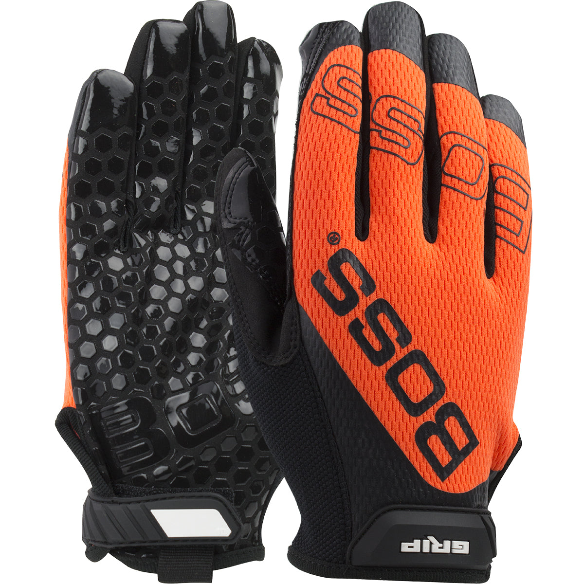 Boss Synthetic Microfiber Palm with Silicone Coated Grip and Hi-Vis Mesh Fabric Back