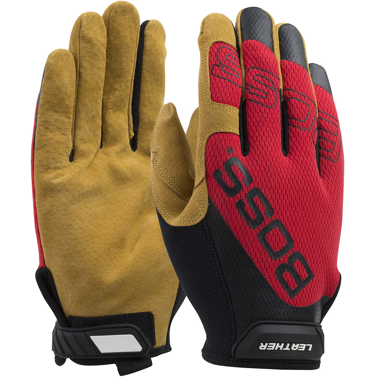 Boss Premium Pigskin Leather Palm with Mesh Fabric Back