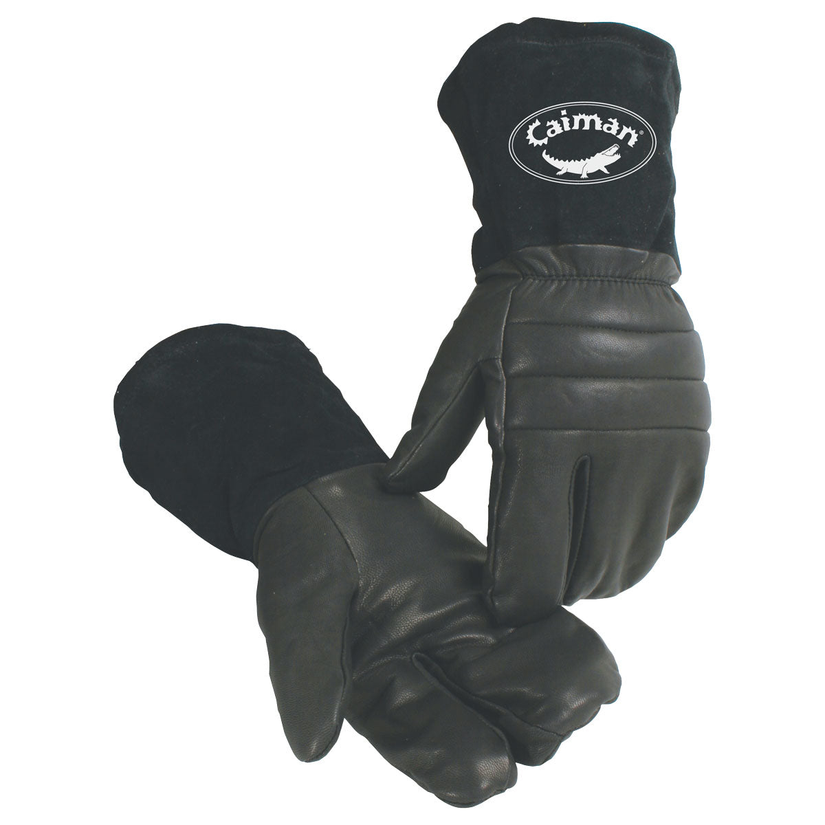 Caiman Premium Goat Grain Leather Glove with Polapile™ Insulation - Gauntlet Split Cowhide Cuff