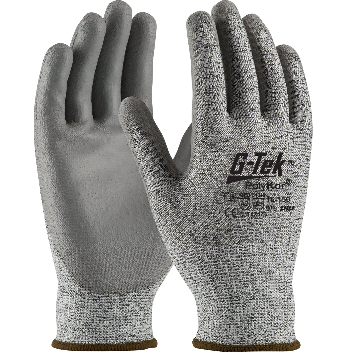 PIP Seamless Knit PolyKor® Blended Glove with Polyurethane Coated Flat Grip on Palm &amp; Fingers