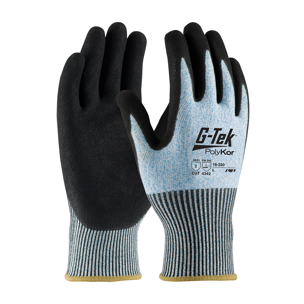 PIP Seamless Knit A2 PolyKor® Blended Glove with Double-Dipped Nitrile Coated MicroSurface Grip on Palm & Fingers