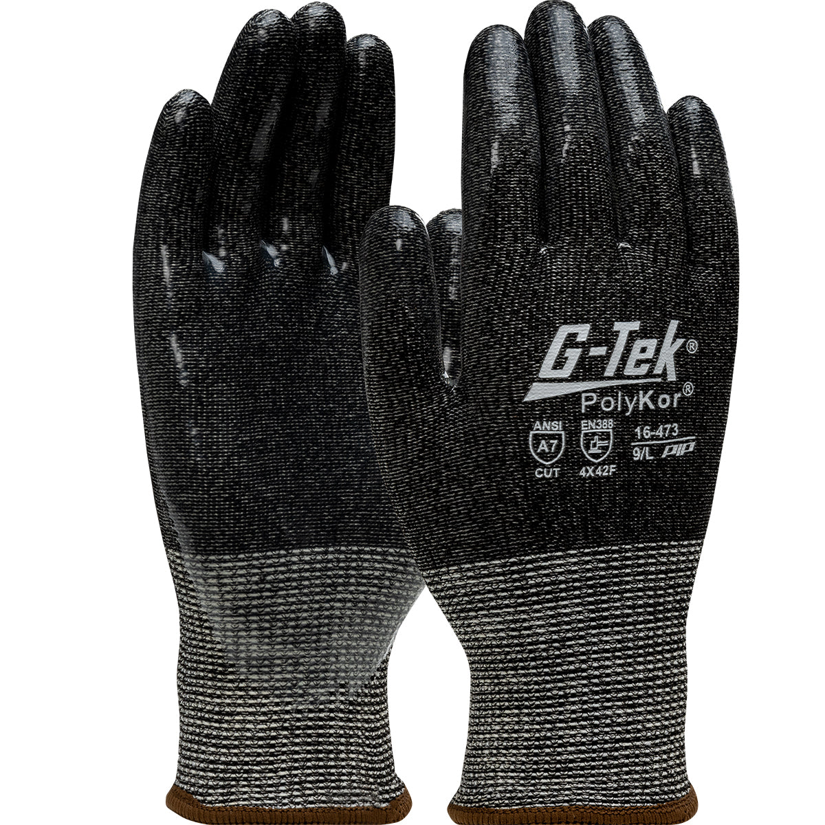 PIP Seamless Knit PolyKor® Blended Glove with Silicone Coated Flat Grip on Palm & Fingers