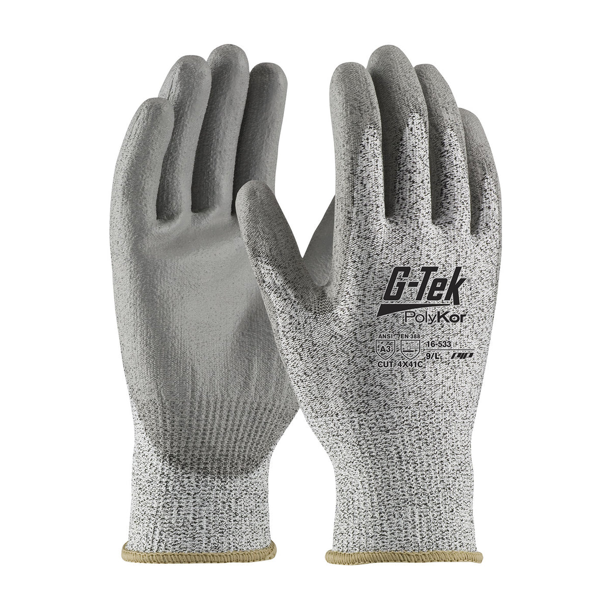 PIP Economy Seamless Knit A3 PolyKor® Blended Glove with Polyurethane Coated Flat Grip on Palm &amp; Fingers