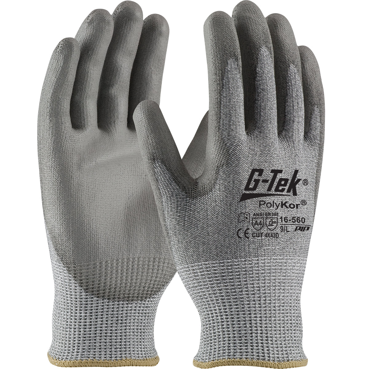 PIP Seamless Knit PolyKor® Blended Glove with Polyurethane Coated Flat Grip on Palm &amp; Fingers