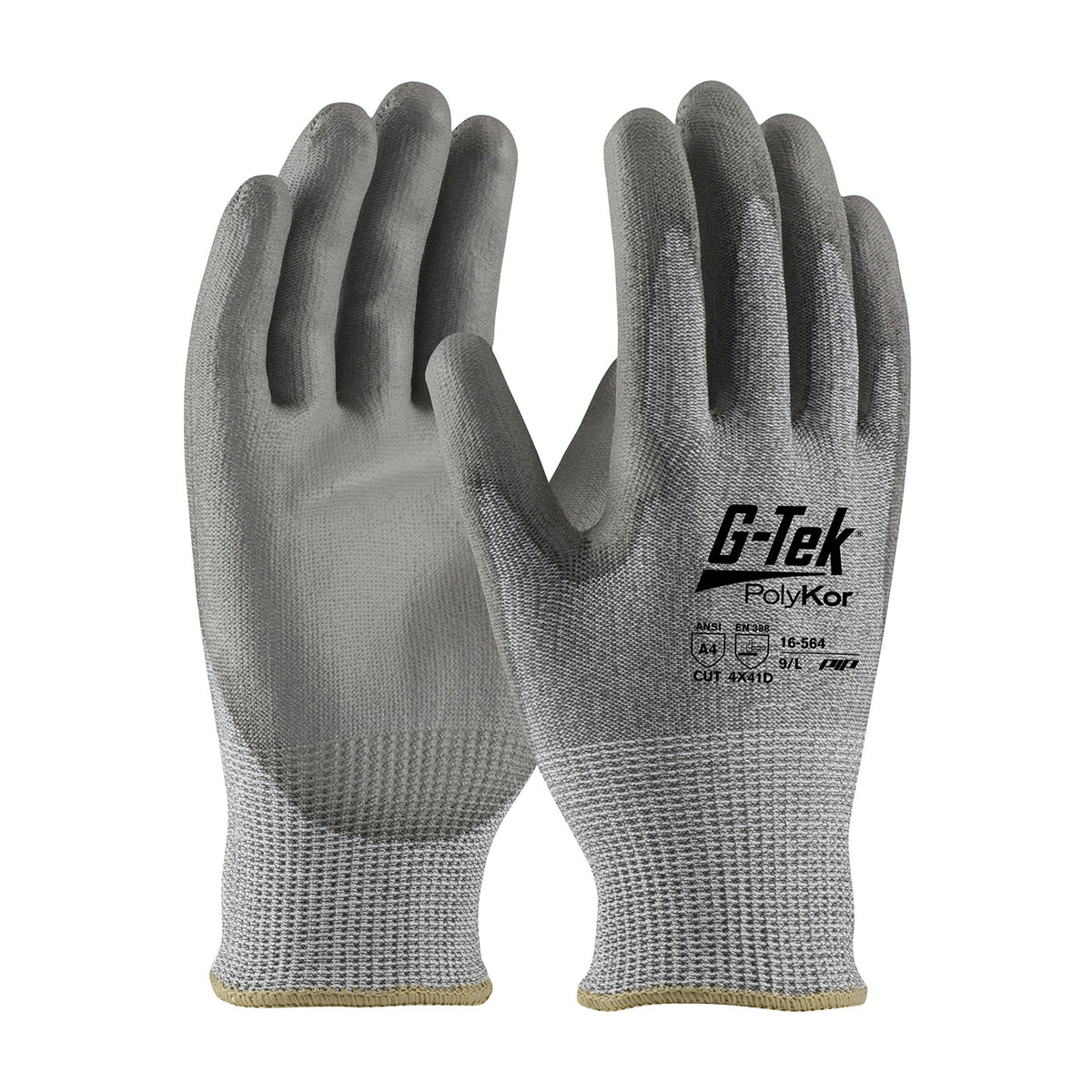 PIP Economy Seamless Knit A4 PolyKor® Blended Glove with Polyurethane Coated Flat Grip on Palm &amp; Fingers