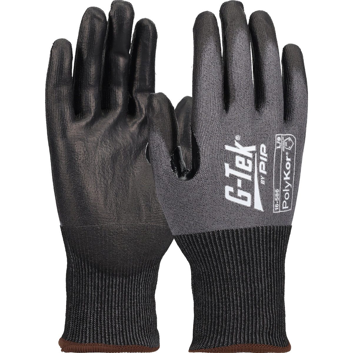 PIP Seamless Knit A6 PolyKor® Blended Glove with Polyurethane Coated Flat Grip on Palm &amp; Fingers - 18 Gauge - Touchscreen