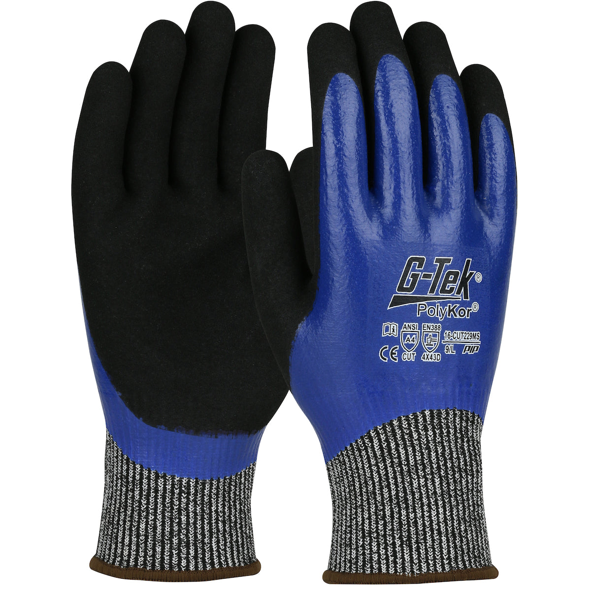 PIP Seamless Knit PolyKor™ Blended Glove with Full Hand Double-Dipped Nitrile Coating &amp; Microsurface Grip on Palm &amp; Fingers
