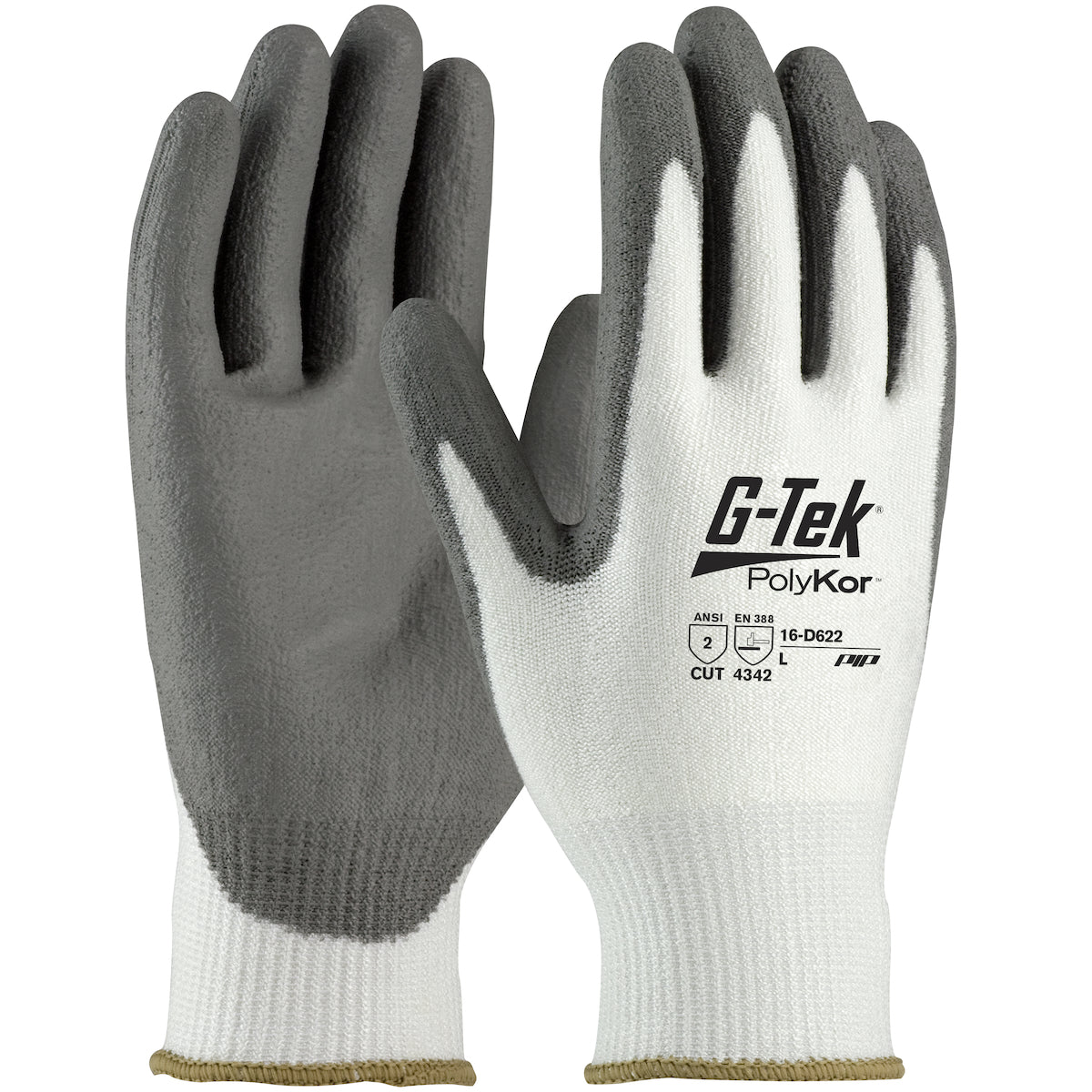 PIP Seamless Knit PolyKor Blended Glove with Polyurethane Coated Flat Grip on Palm & Fingers - Touchscreen