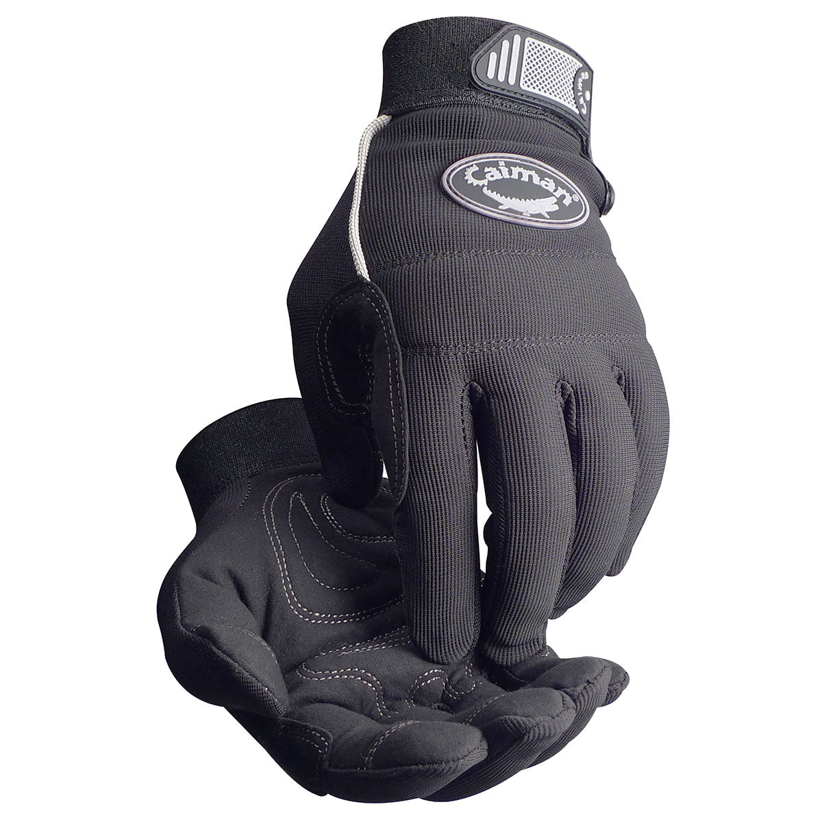 Caiman Synthetic Leather Padded Palm with Black Spandex Back