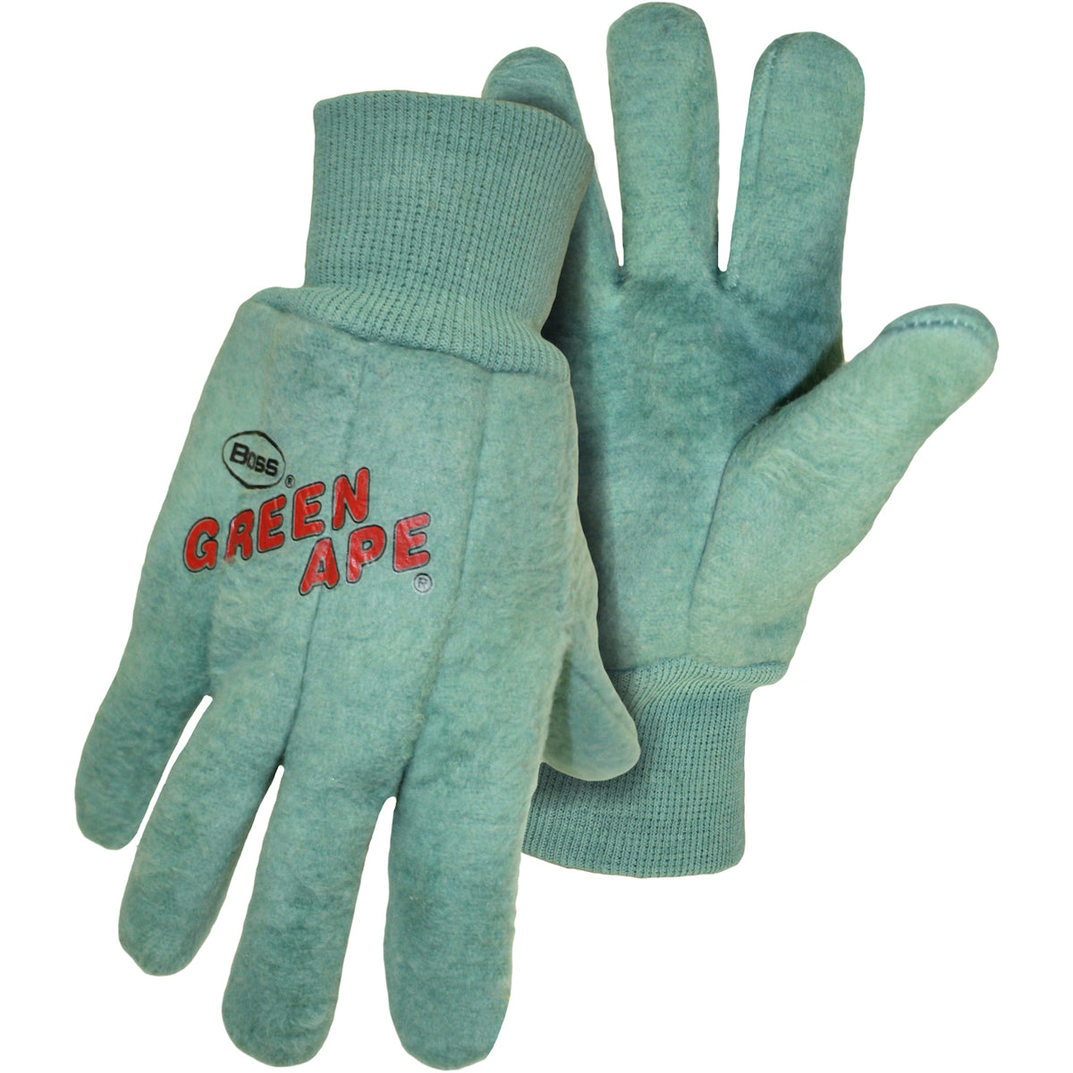 Boss Premium Grade Chore Glove with Single Layer Palm, Single Layer Back and Nap-Out Finish - Knit Wrist