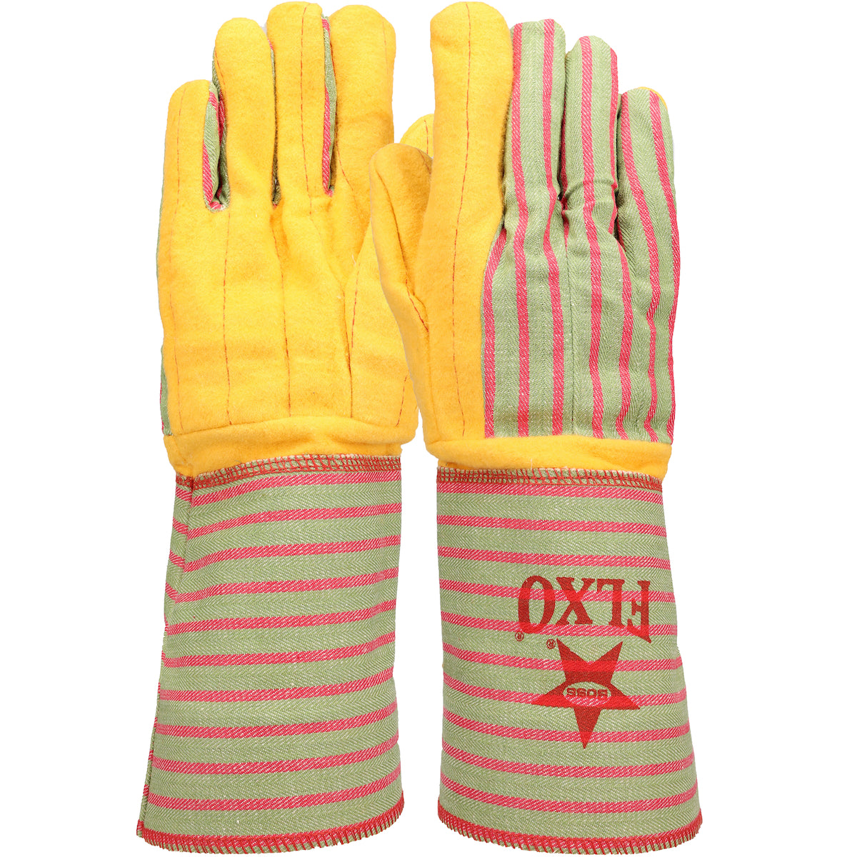 Boss Premium Grade Chore Glove with Double Layer Palm, Cotton Back and Nap-Out Finish - Rubberized Gauntlet Cuff