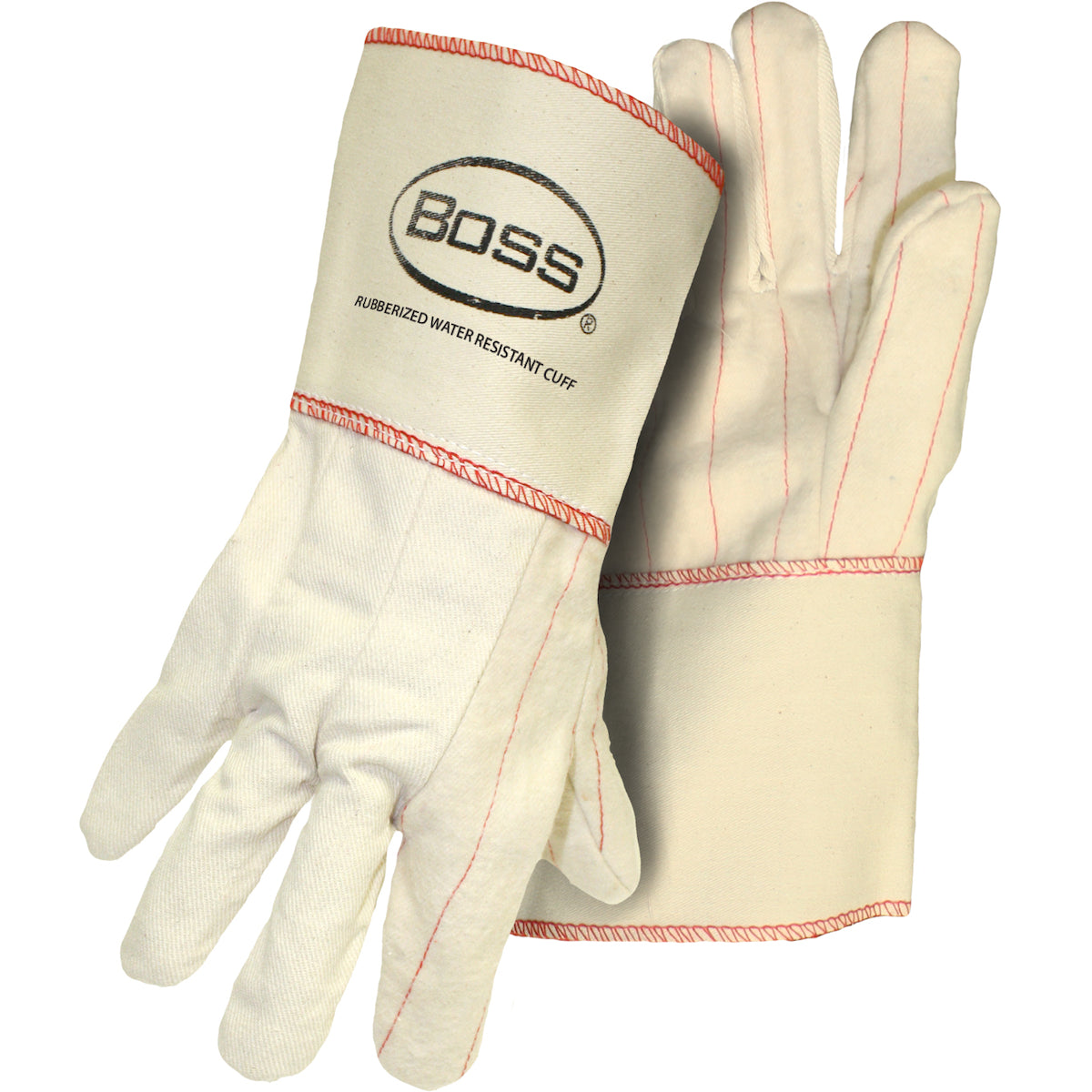 Boss Premium Grade Chore Glove with Double Layer Palm, Cotton Back and Nap-Out Finish - Rubberized Gauntlet Cuff – XL