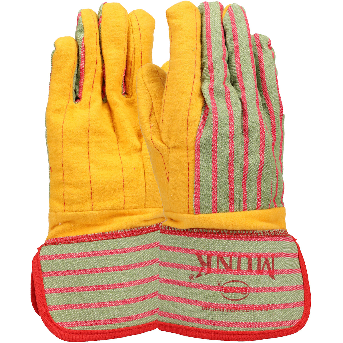 Boss Regular Grade Chore Glove with Double Layer Palm, Cotton Back and Nap-Out Finish - Rubberized Safety Cuff