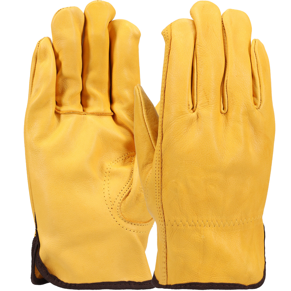 PIP Regular Grade Top Grain Gold Cowhide Leather Drivers Glove - Keystone Thumb