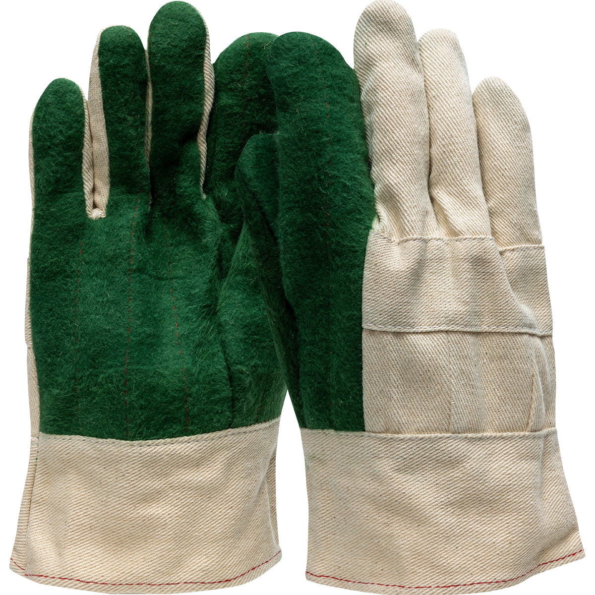 Boss 3-Ply Hot Mill Nap-Out Green Palm W Band Top Cuff Straight Thumb – L