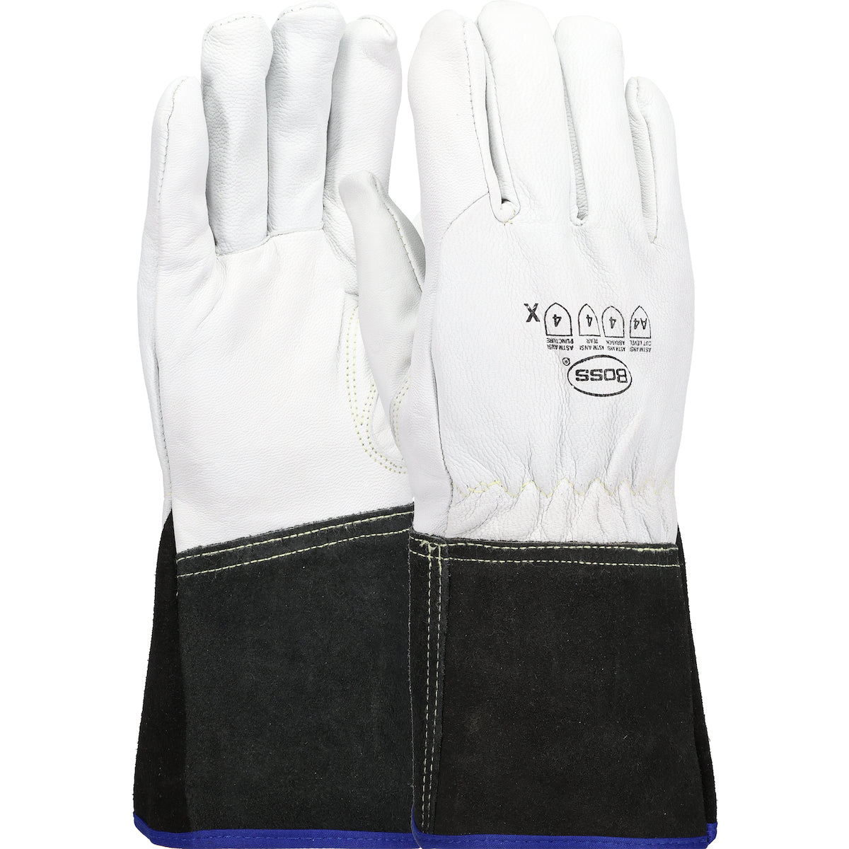 Boss Premium Top Grain Goatskin Leather Drivers Glove with A4 Aramid Blend Lining - Gauntlet Cuff