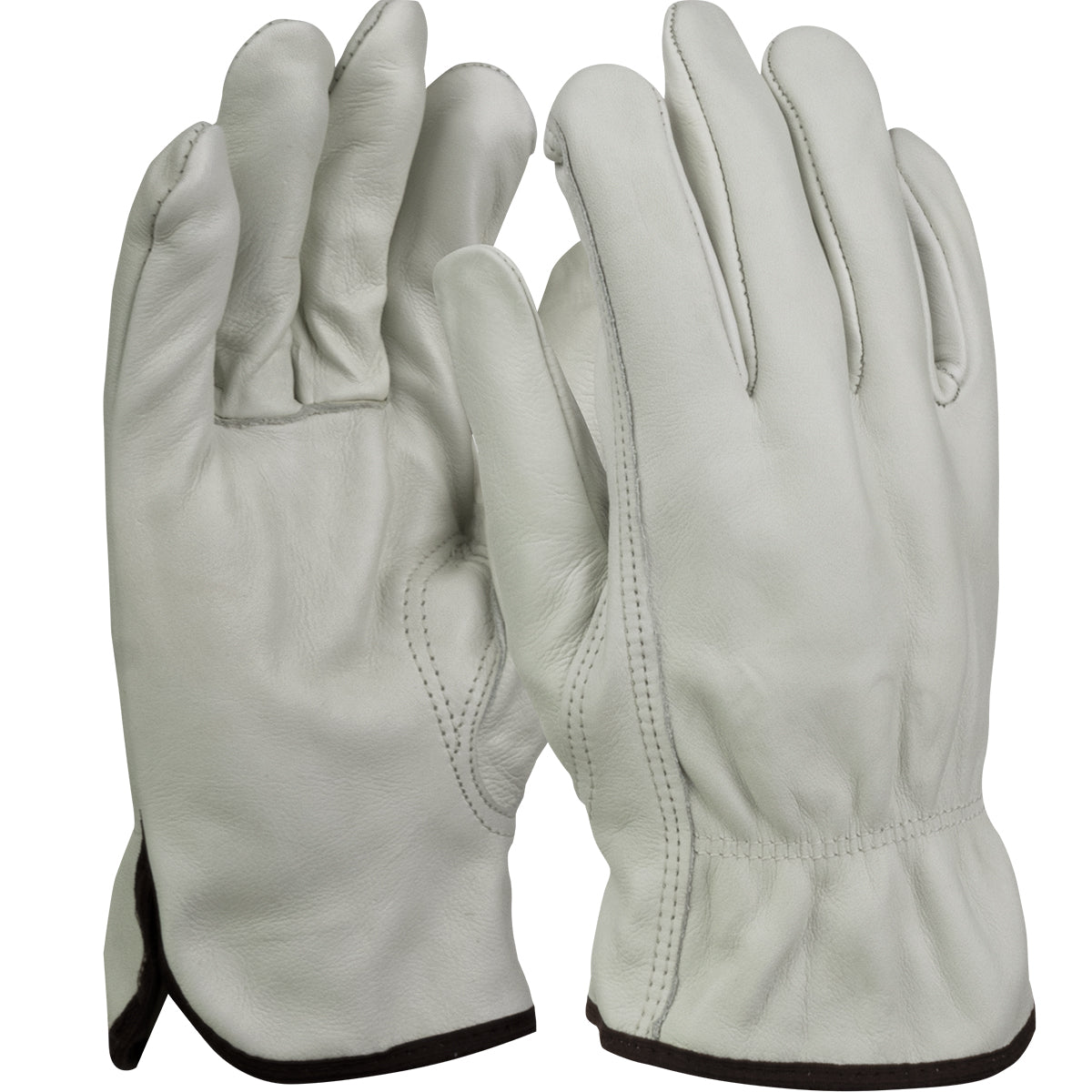 PIP Top Grain Cowhide Leather Drivers Glove with White Waffle Knit Thermal Lining - Keystone Thumb