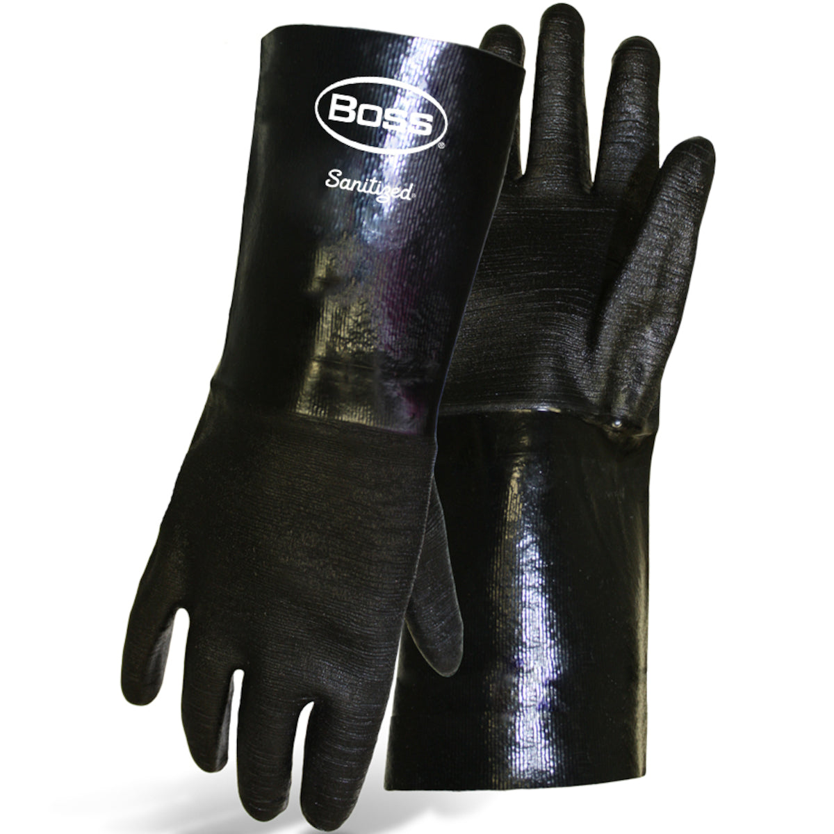 Boss 14" Long Heavyweight Neoprene with Interlock Lined and Crinkle Grip – L