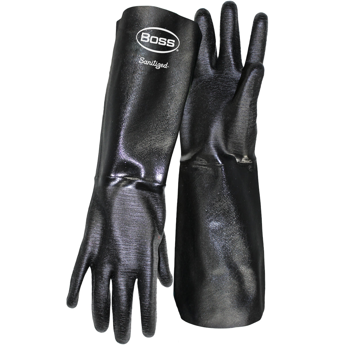 Boss 18" Long Heavyweight Neoprene with Flannel Lined and Crinkle Grip – L