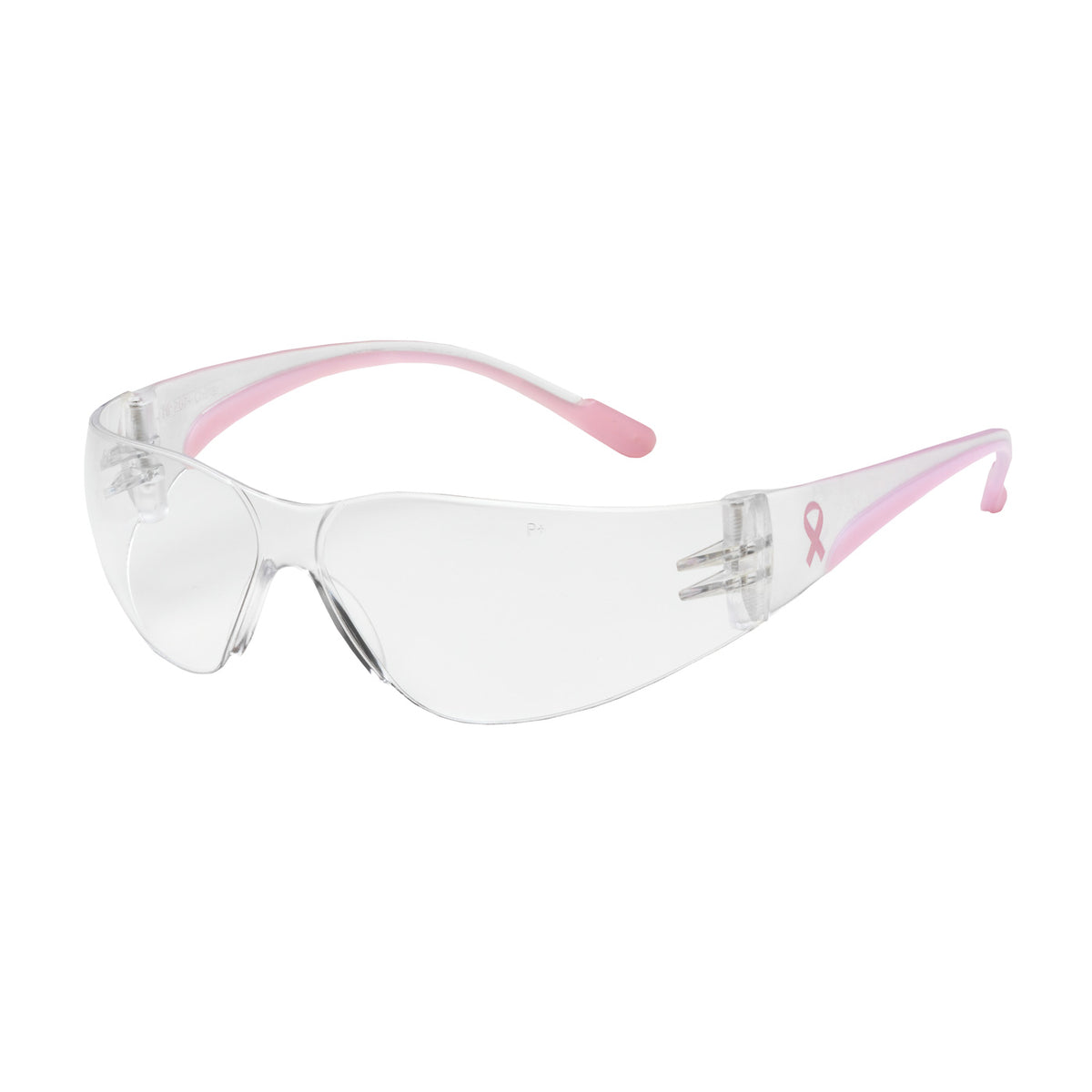 Bouton Eva Petite Rimless Safety Glasses - Clear/Pink Temple, Clear Anti-Fog Lens - Pink