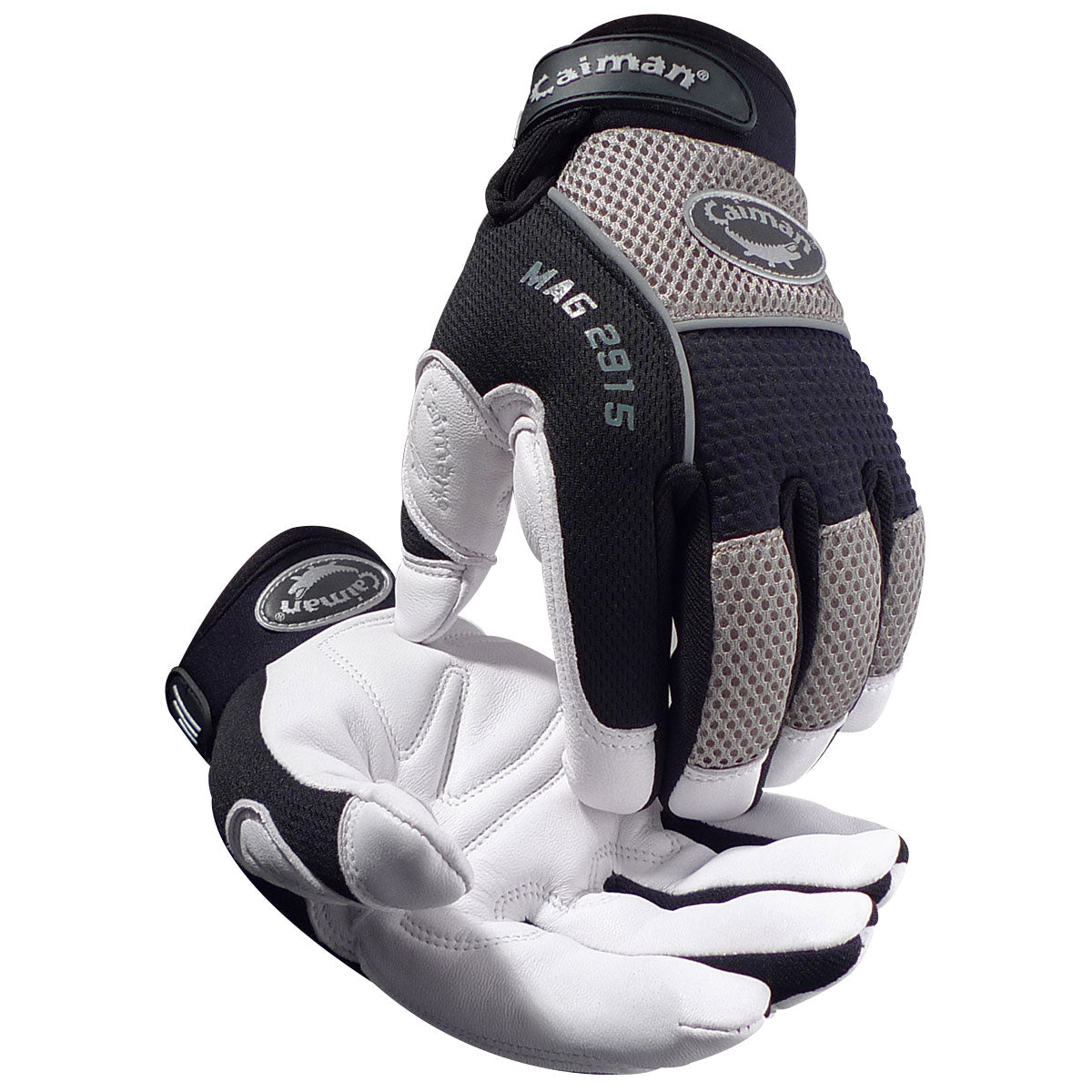 Caiman Multi-Activity Glove with White Goat Grain Leather Padded Palm and Gray AirMesh™ Back - Heatrac® III Insulation