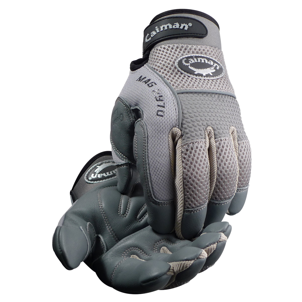 Caiman Multi-Activity Glove with Split Deerskin Leather Padded Palm and Gray AirMesh™ Back