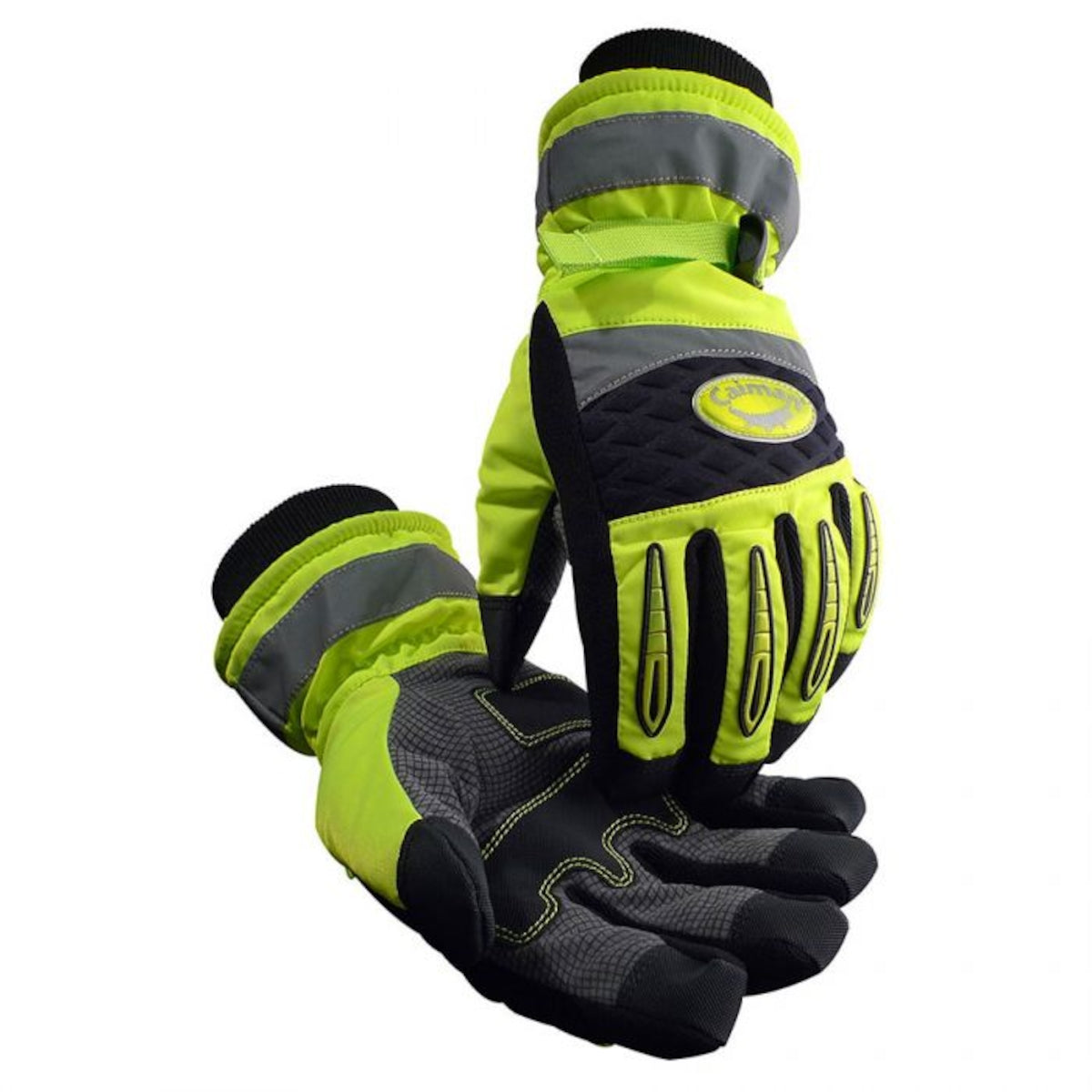 Caiman Synthetic Leather Patch Palm Glove with Hi-Vis Polyester Back - Heatrac® Insulation