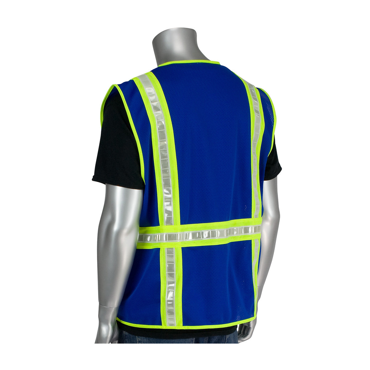 Non-ANSI Surveyor's Style Safety Vest with Solid Front/Mesh Back
