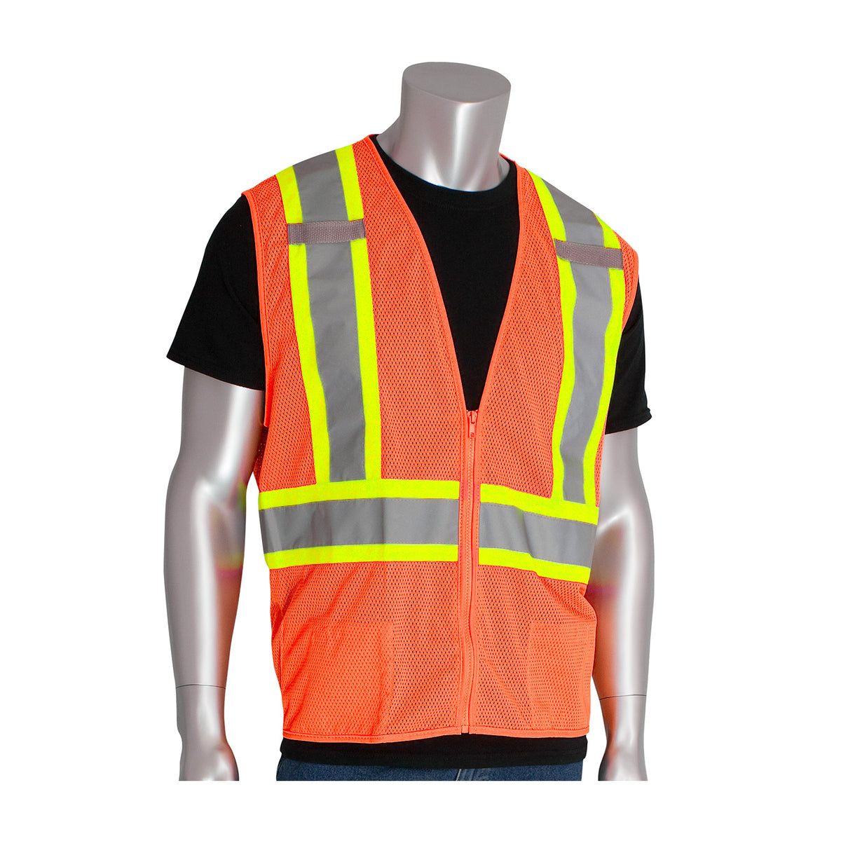 ANSI Type R Class 2 Two-Tone Mesh Vest with "D" Ring Access