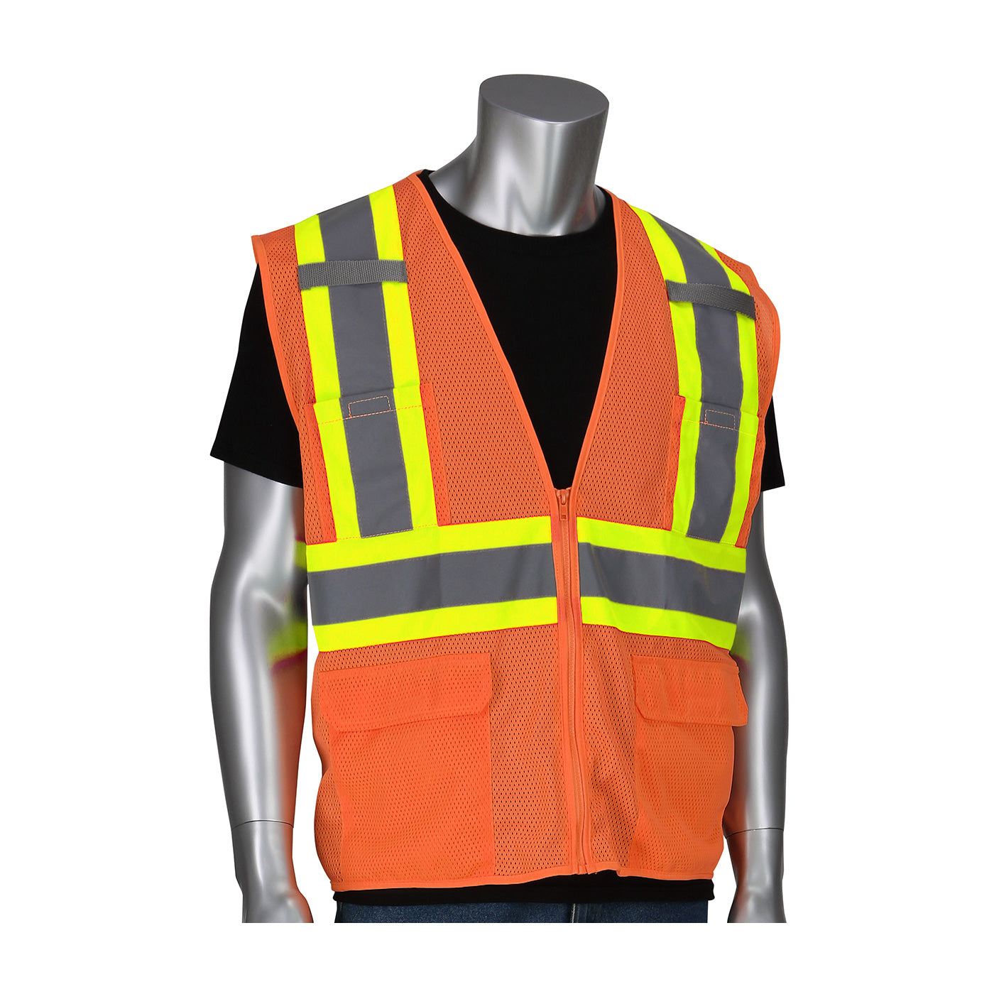 ANSI Type R Class 2 Two-Tone Six Pocket Mesh Vest (302-MVZT)