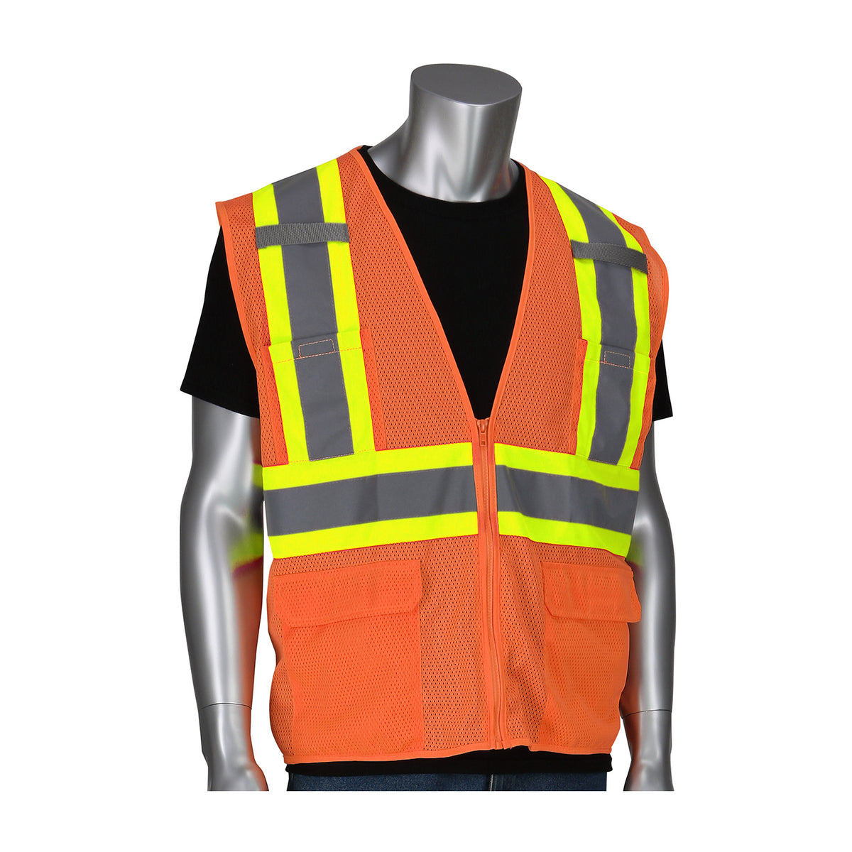 ANSI Type R Class 2 Two-Tone Six Pocket Mesh Vest (302-MVZT)