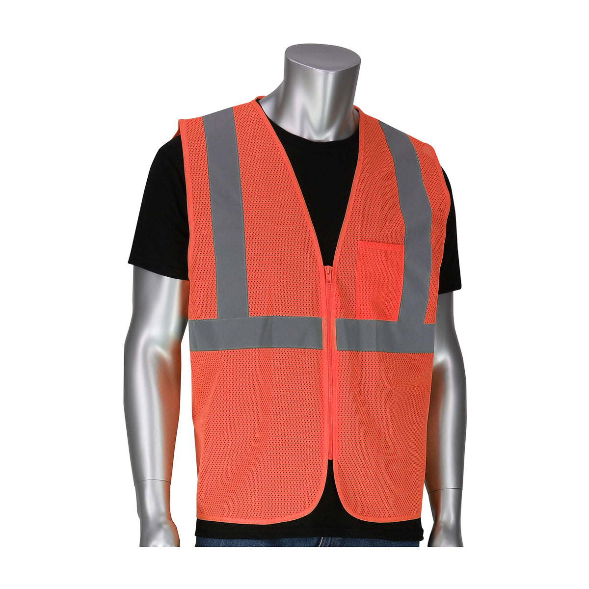 ANSI Type R Class 2 Dual-Sized Value Zipper Mesh Vest