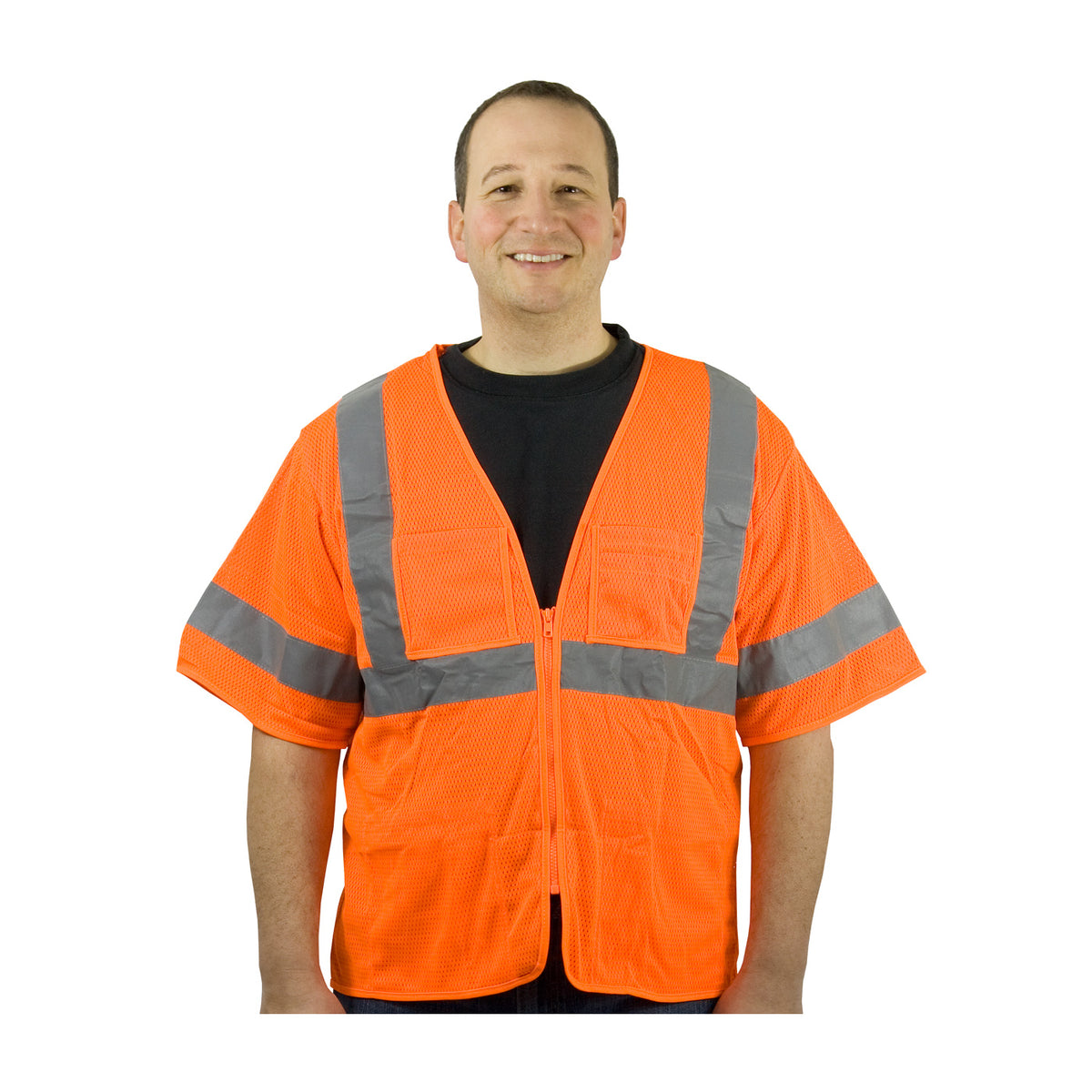 ANSI Type R Class 3 Value Four Pocket Zipper Mesh Vest