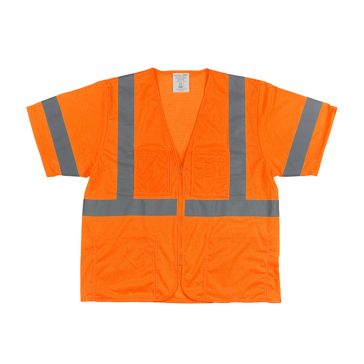 ANSI Type R Class 3 Value Four Pocket Zipper Mesh Vest