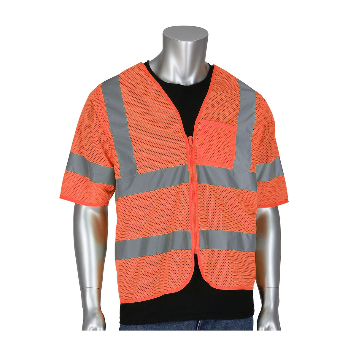 ANSI Type R Class 3 Dual-Sized Value Zipper Mesh Vest