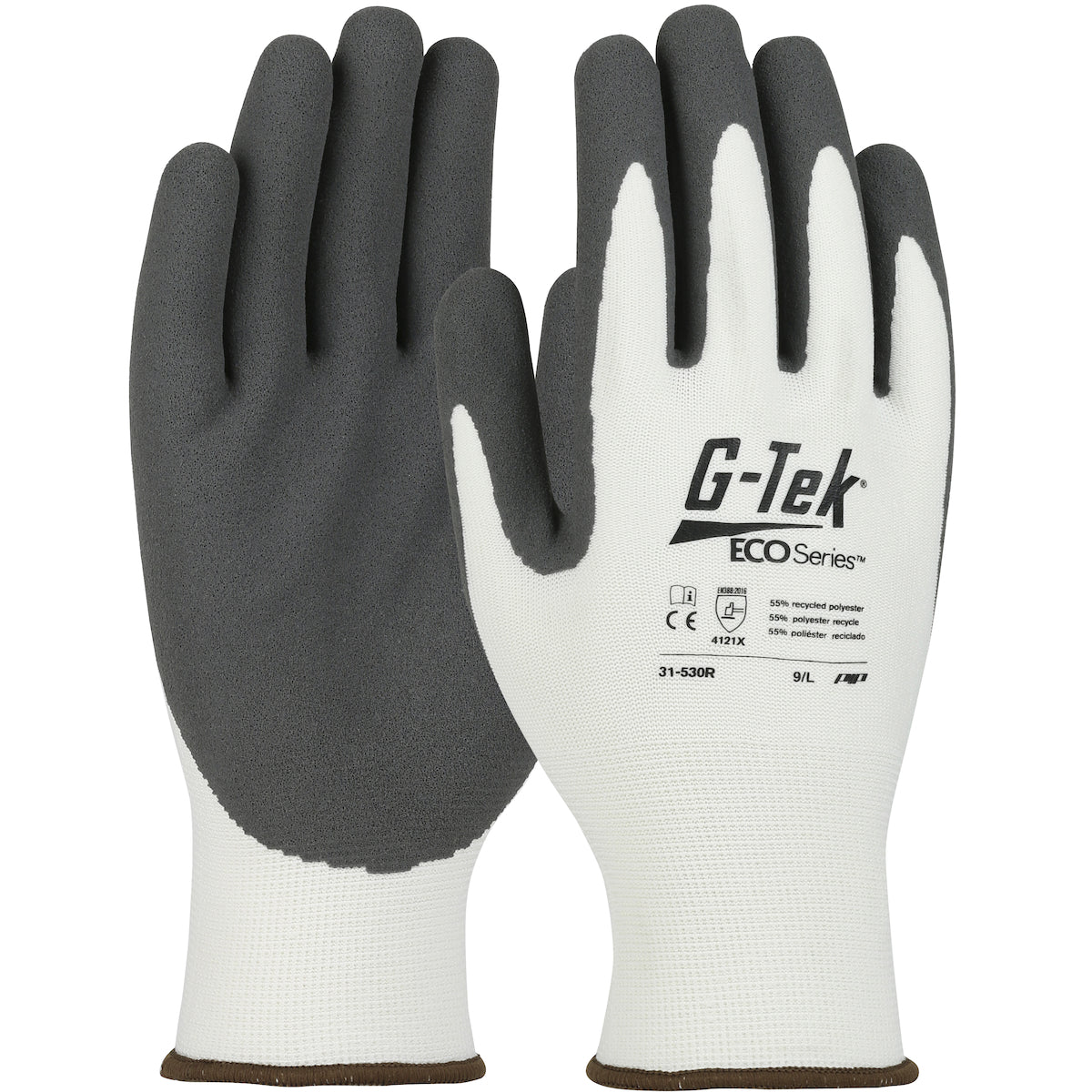 PIP Seamless Knit Recycled Yarn / Spandex Blended Glove with Nitrile Coated MicroSurface Grip on Palm &amp; Fingers