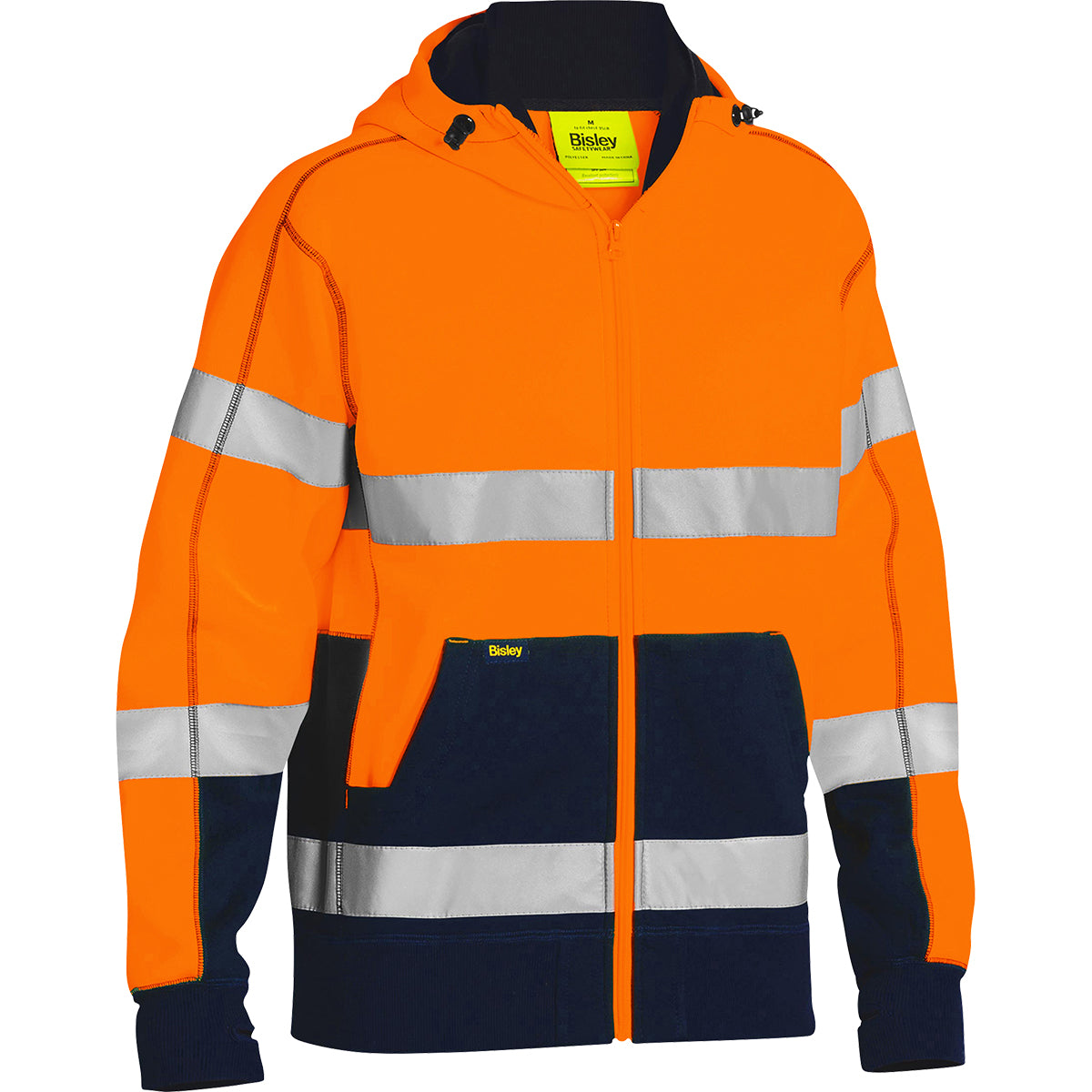 Bisley ANSI Type R Class 3 Full Zip Hooded Sweatshirt with Sherpa Lining