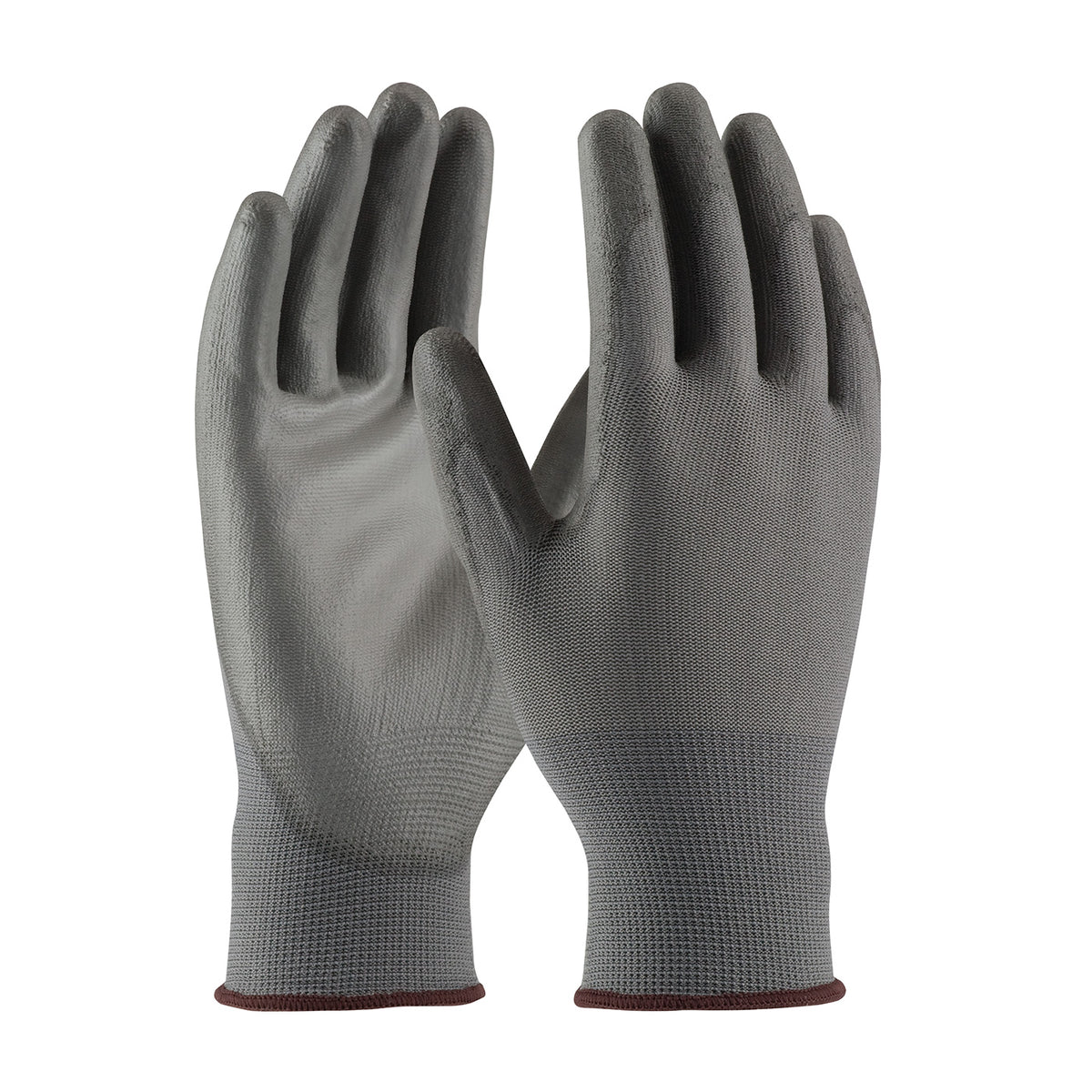 PIP Seamless Knit Polyester Glove with Polyurethane Coated Flat Grip on Palm &amp; Fingers