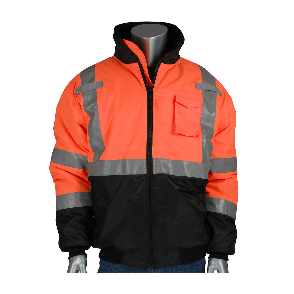 PIP ANSI Type R Class 3 Value Black Bottom Bomber Jacket