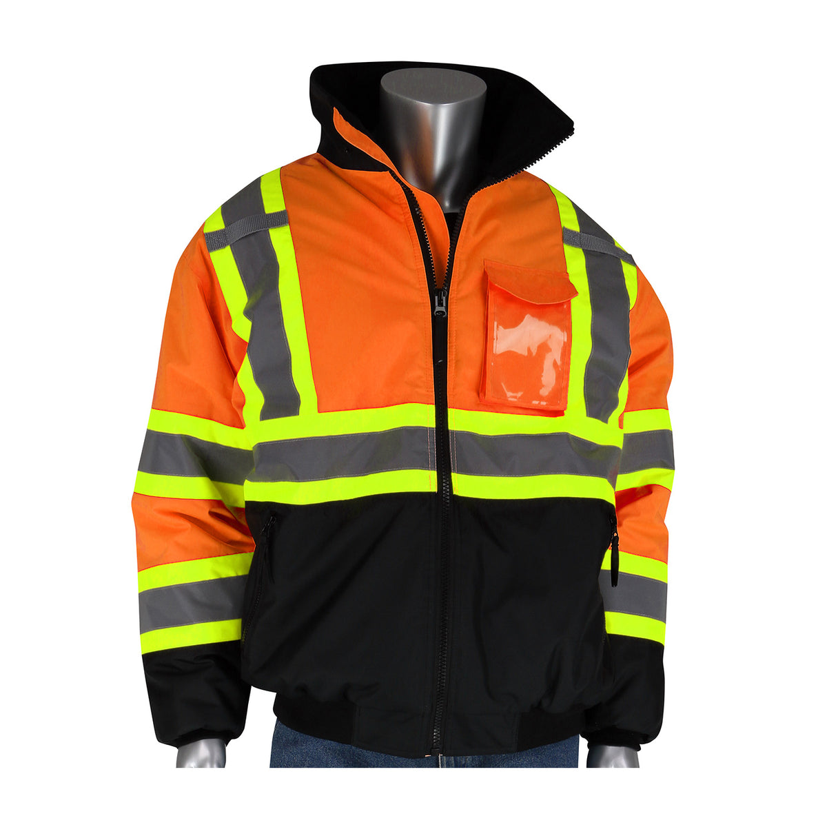 PIP ANSI Type R Class 3 Value Two-Tone, Black Bottom Bomber Jacket